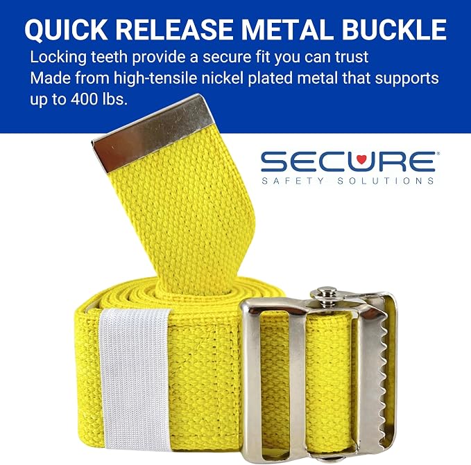 Secure Gait Belt for Seniors with Metal Buckle - Transfer and Walking Standing Aid Elderly, Physical Therapy, Nurses