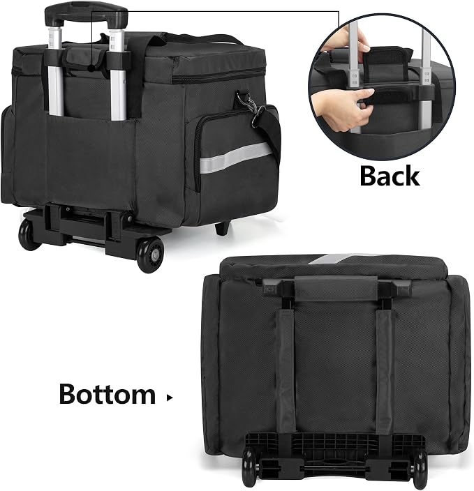 Trunab Rolling Medical Bag with Detachable Trolley, Nurse Responder Case | 15.6" laptop sleeve, Removable Dividers, Empty Bag for EMT/EMS/Doctors/Nurses