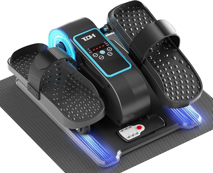 TDH Under Desk Elliptical Machine,Electric Leg Exerciser as Seen on Tv for Senior Adult,Portable Quiet Pedal Exerciser While Sitting with 12 Adjustable Speed Auto&HR Mode for Home Office