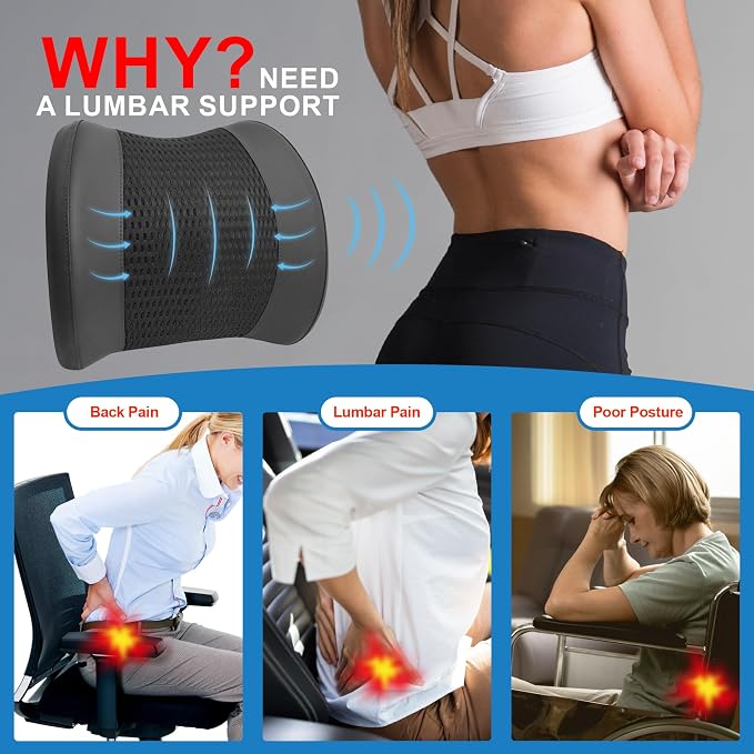 Lofty Aim Lumbar Support Pillow for Car | Car Seat Back Support, For Driving