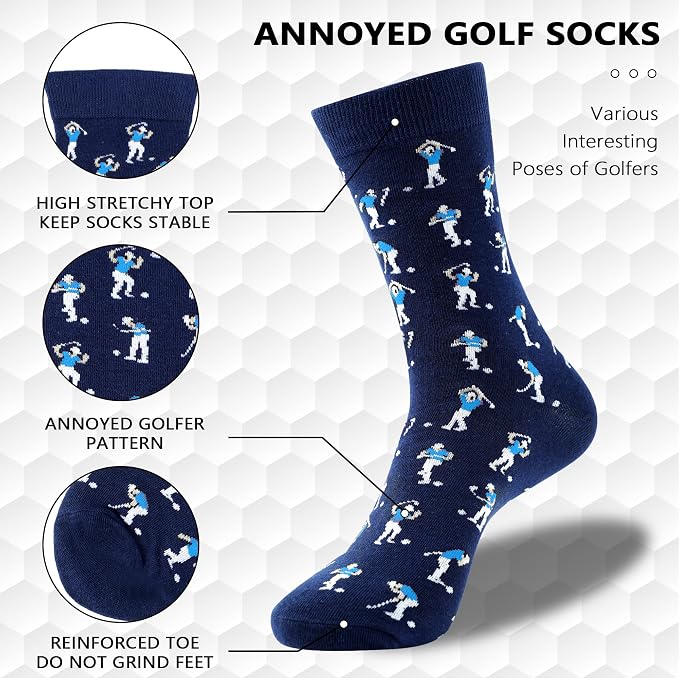 Annoyed Golf Socks for Men,Christmas Stocking Stuffers Gift for Dad Husband, Funny Golf Accessories Gifts for Men