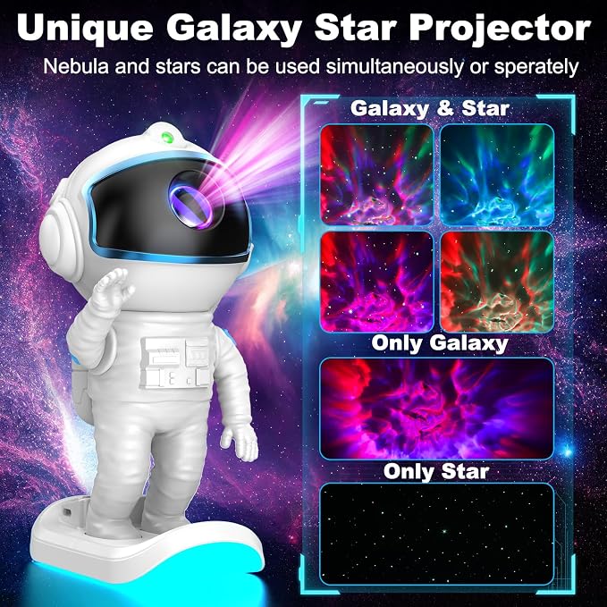 Galaxy Projector, Star Projector Night Light with Timer and Remote for Bedroom, Adjustable Head Angle Nebula Ceiling Lamp, Gifts for Adults, Teens, Christmas, Birthday, Room Decor