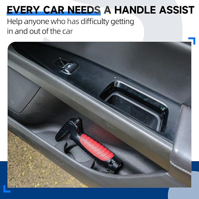 4 in 1 Car Door Handle Assist for Elderly 2PCS - Multifunction Car Transfer Aid - Help Elderly Get Out of Car, Auto Cane Portable Vehicle Support Handle for Seniors, Handicapped, Max 450 Pounds