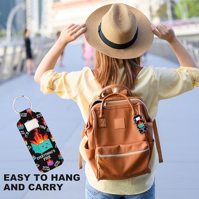 Cute Chapstick Holder Keychain,Lipstick Neoprene Clip-on Lip Balm Holder for Woman