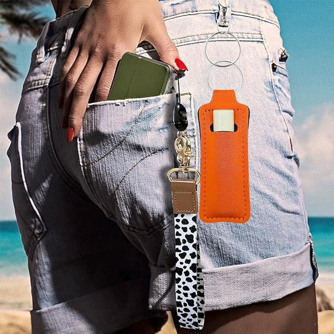 Chapstick Holder Key Chain Lipstick Holder Lip Balm Holder Keychain | Stocking Stuffers Gift, Compatible with Chapstick, Lip Balm and Lipstick, Bag Charm Accessories, Gifts for Women Friend