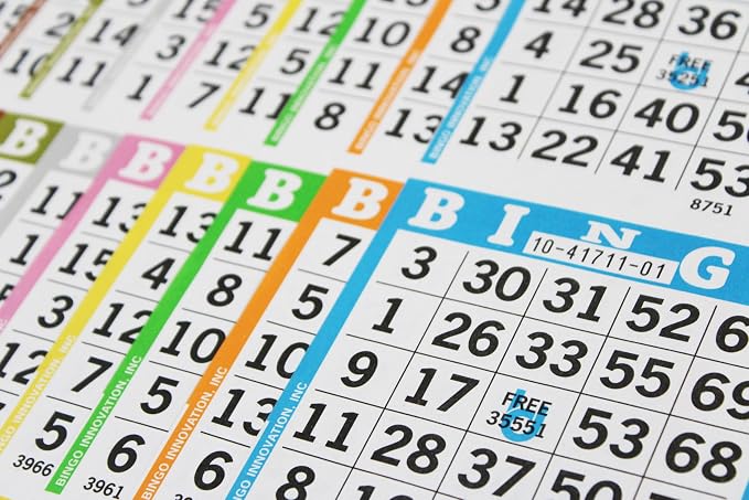 Bingo Books – 6 Faces, 10 Pages Each, 100 Disposable Game Books – Recyclable Dauber Sheets – Bulk Bingo Cards for Seniors & Adults (6on10up)