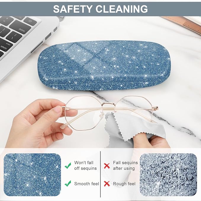 FINTIE Hard Shell Eyeglasses Case, Portable Protective Glasses Cover Eyeglass Holder Box with Cleaning Cloth for Men Women