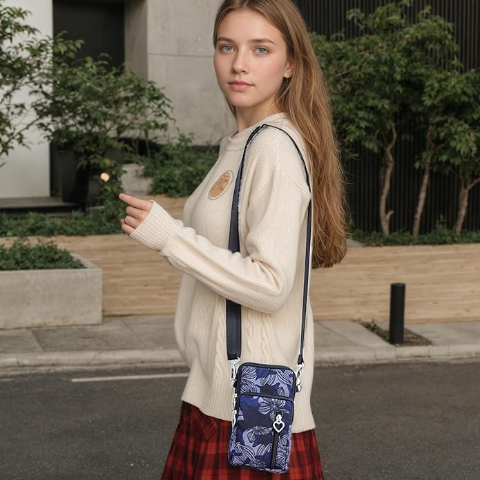 Small Crossbody Bag for Women - Mini Phone Purses with Crossbody Strap and Wallet - Nylon Arm Bag