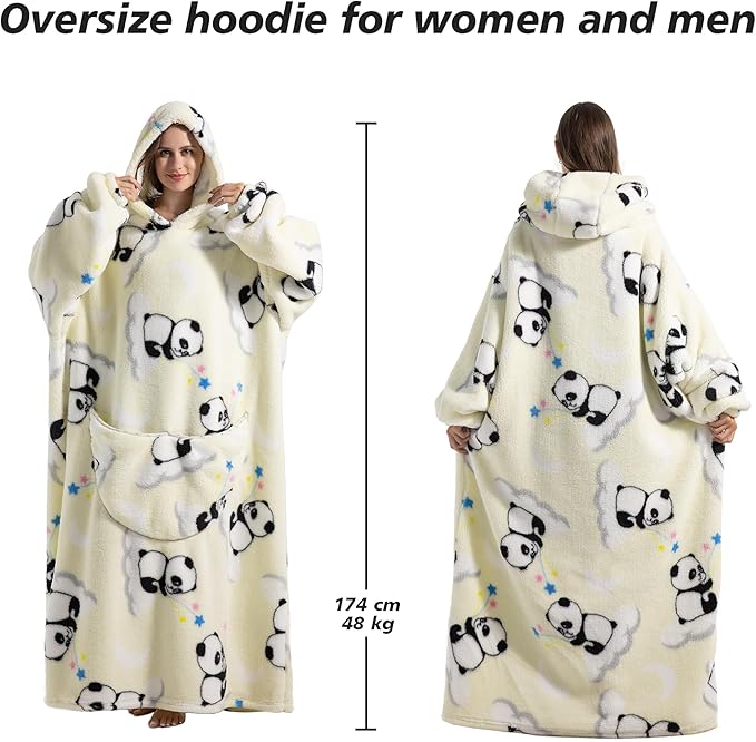Blanket Hoodie, Long Hooded Blanket Sweatshirt as Birthday Gifts for Women Men, Long Wearable Blanket for Women Men.