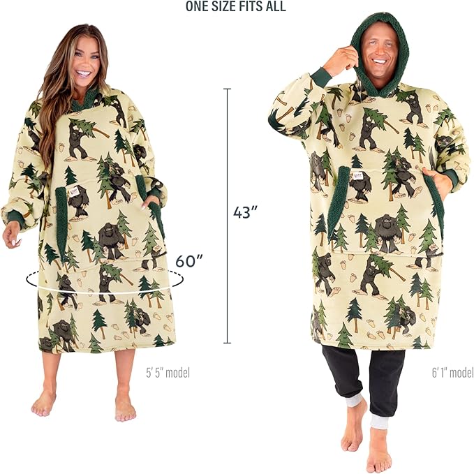 LazyOne Oversized Blanket Hoodie, Oversized Hoodies for Women and Men, One Size Fits All Wearable Blankets