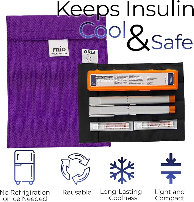 FRIO Cooling Wallet - Insulin & GLP-1 Cooler for 45+ Hours - Purple - Large