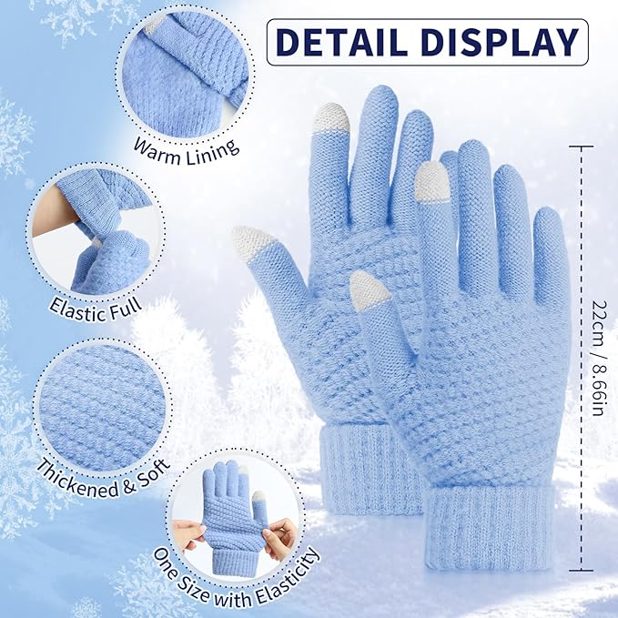 Omisy 4 Pairs Women Winter Gloves Touchscreen Cold Weather Mitten, Christmas Gifts for Adult Stockings Stuffers Mom Wife