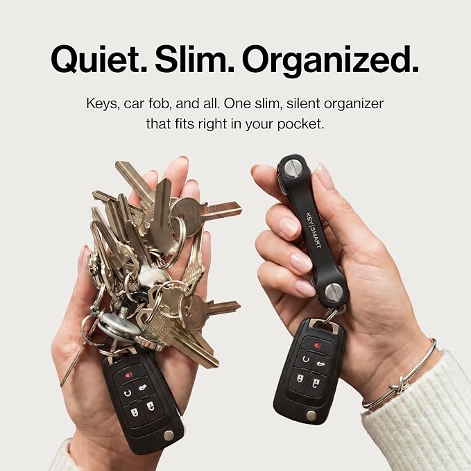 KeySmart Flex - Key Holder for Keychain-Compact Key Organizer for Key Chain, Minimalist Clutter-Free, Up to 8 Keys