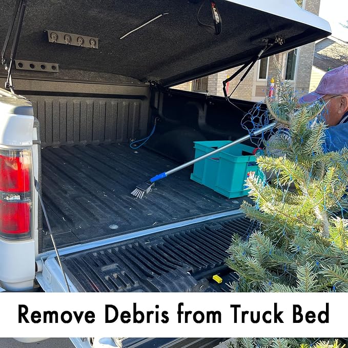 6 ft Truck Cargo Retriever | Heavy Duty Grabber Reach Tool - 110 Pound Pull | Includes Vehicle Debris and Snow Broom | Rust Resistant Aluminum and Stainless Steel (Pole, Hook & Broom)
