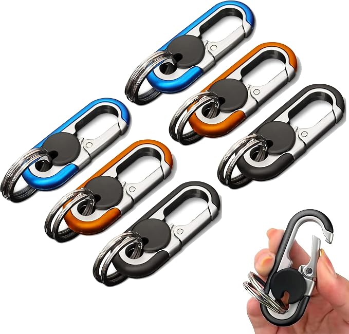 CHRIS GOOD Men's Car Key Chain 3pcs, Personalized Creative Stainless Steel Car Keychain for Men Black
