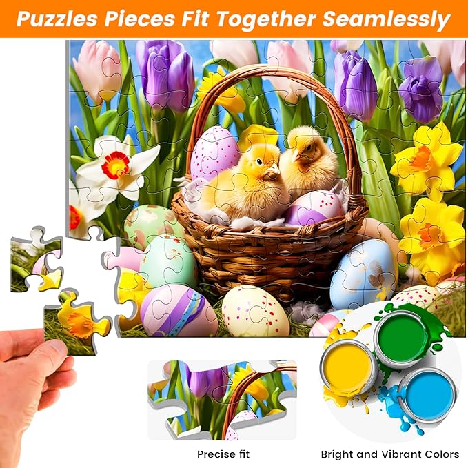 3 Pack 48 Large Piece Puzzles for Seniors,Alzheimers Puzzle Dementia Activities for Seniors Kittens Chicks Birds Dementia Patients Puzzles Gift for Elderly Seniors Adult