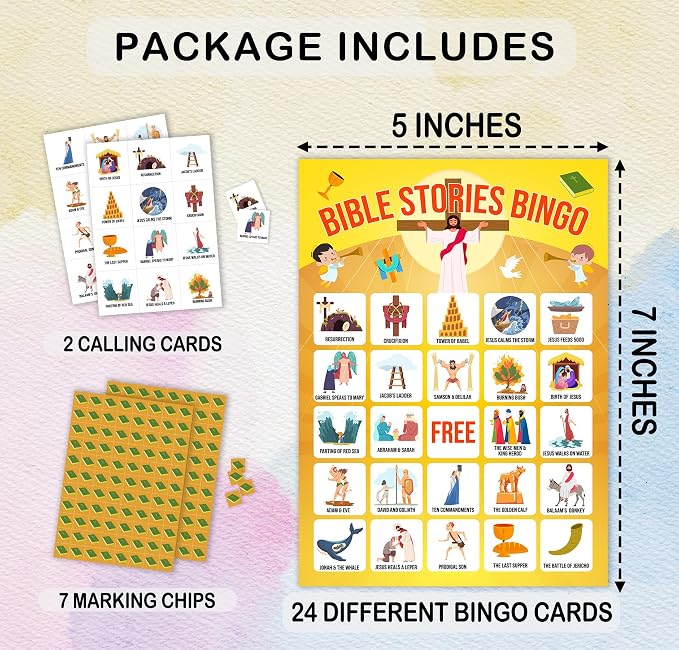 Bible Bingo Games, Bible Trivia Cards, Bible Activities, Jesus Religious Game Card, Family Open Day Supplies, Christian Games for Adults, Christmas Party Activities, 24 Bingo Sets, A010