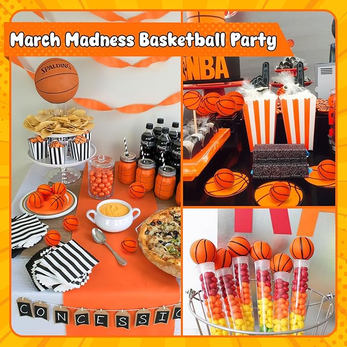 LovesTown 40 PCS Mini Basketball, 2 Inch Squeeze Toys Foam Sport Stress Balls for Kids and Adults Squishies for Stress Relief Party Favors Birthday Decor Goodie Bag Stuffers