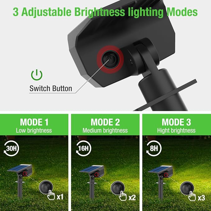 nipify Solar Lights Outdoor Waterproof, Motion Sensor Spot Landscape Light | 6 Pack/3 Modes/56 LED, Warm White, Waterproof, Solar Powered, Landscaping, Lighting for Outside Pathway Yard Garden Walkway