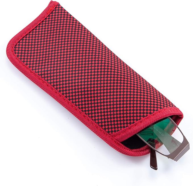 TRIUMPH VISION 3 Pack Reading Glasses Pouch Soft Case Eyeglass Sleeve Slim | Alternative to Bulky Case in bag, Lightweight Lined Padded Protect Optical lens Slip in, Cute Pattern Portable for Daily Use