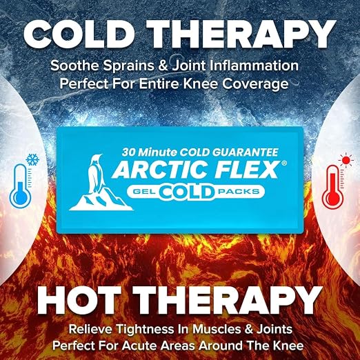 Vive Knee Ice Pack Wrap - Cold/Hot Gel Compression Brace for Pain Relief | Strap for Arthritis Pain, Tendonitis, ACL, Athletic Injury, Osteoarthritis, Women, Men, Running, Meniscus, Patella, & Surgery