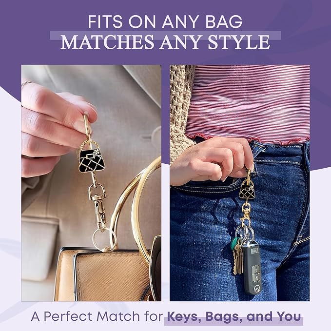 Women’s Bag Charm Key Finder, Car Keychain Hook, Cute Purse Organizer & Tote Bag Accessories, Gifts for Mom - Original