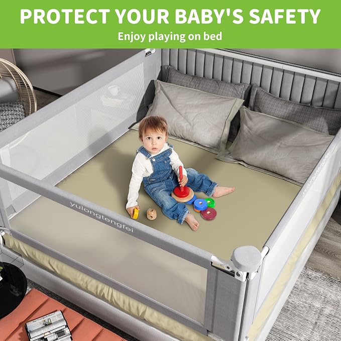 1-Piece Adjustable Height Baby Bed Rail, Kids Safety Guard Rails for Twin Full Queen King Size (1 Side:39")