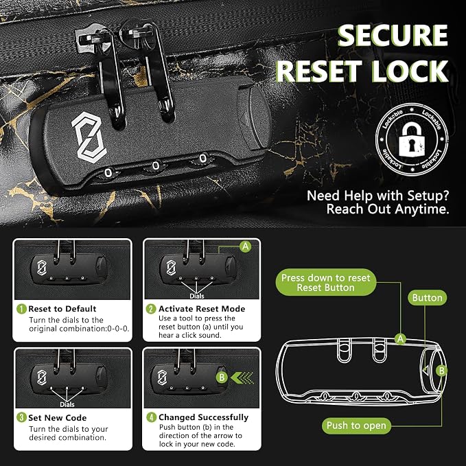 OZCHIN Smell Proof Bag with Combination Lock File Organizer Case Container Medicine Odorless Storage Lock Box Great Gift for Friend