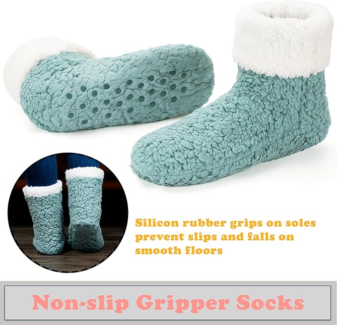 cosyone1997 Women's Fuzzy Slipper Socks with Non-slip Grippers, Cozy & Unique Gifts
