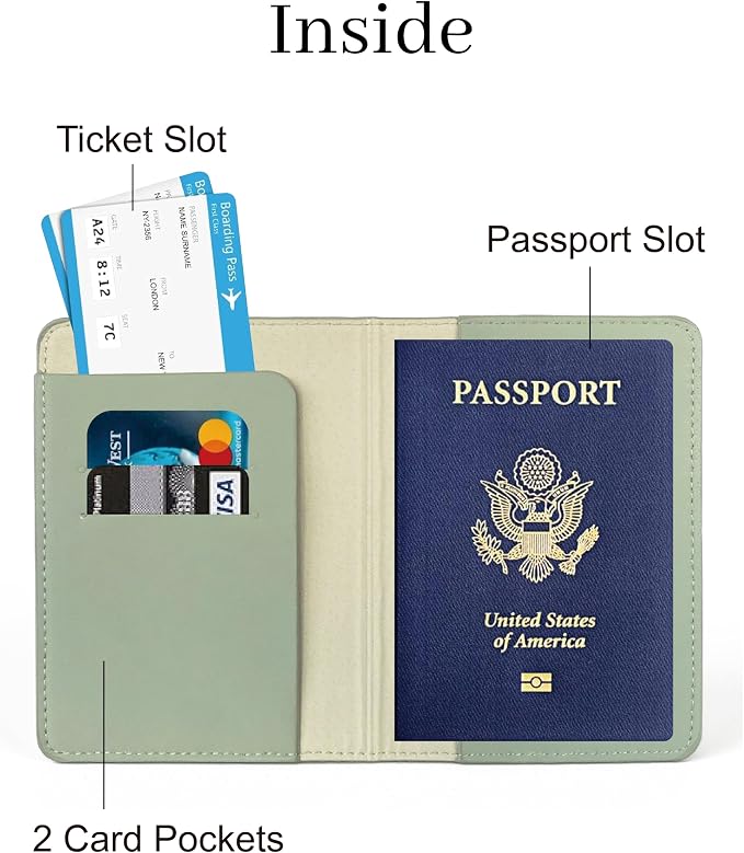 Passport Holder for Travel, RFID Blocking Waterproof PU Leather Travel Passport Cover Case Wallet