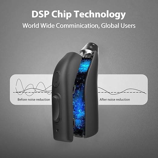 Hearing Aids for Seniors, Rechargeable Hearing Aids for People with Hearing Loss, Hearing Amplifier for Adults, Quality Sound, Intelligent Noise Cancellation, Standby 101h, Comfortable Wearing Black