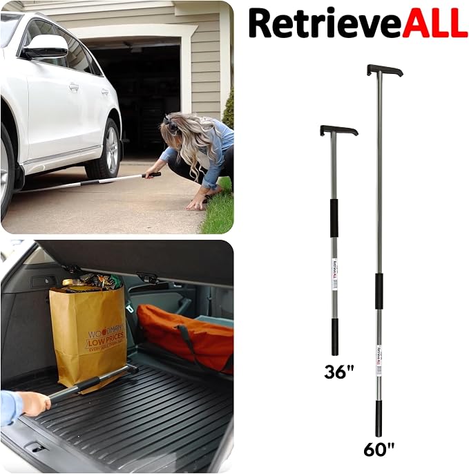 RetrieveALL Value Pack (2 Pack) of Heavy Duty Retrieval Pole | No Rust Cargo Tool | Multi-Use Cargo Retriever | No Rust Reaching Aid, Durable Lightweight Versatile Grabber