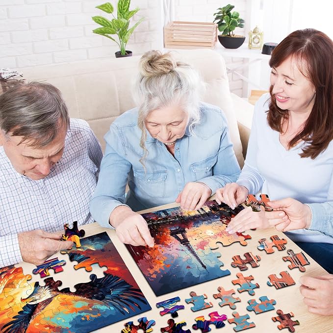 6 Pack 36-Piece Large Jigsaw Puzzles for Seniors Easy Dementia Alzheimer Products Dementia Activities Memory Training Game for Elderly Alzheimer's Patients in Nursing Home Gift (Style 3)
