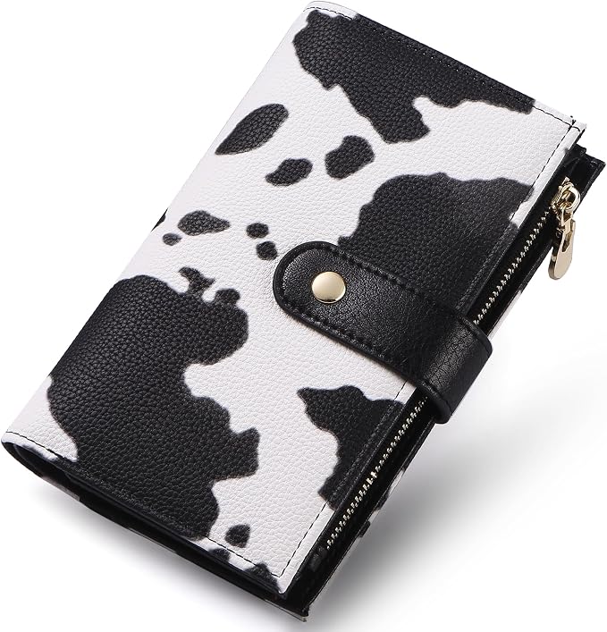 yiijay Wallet Women RFID Blocking Multi Cards Wallet Credit Card Holder for Women Large Capacity Lady Leather Trifold Travel Wallet with Pen Holder