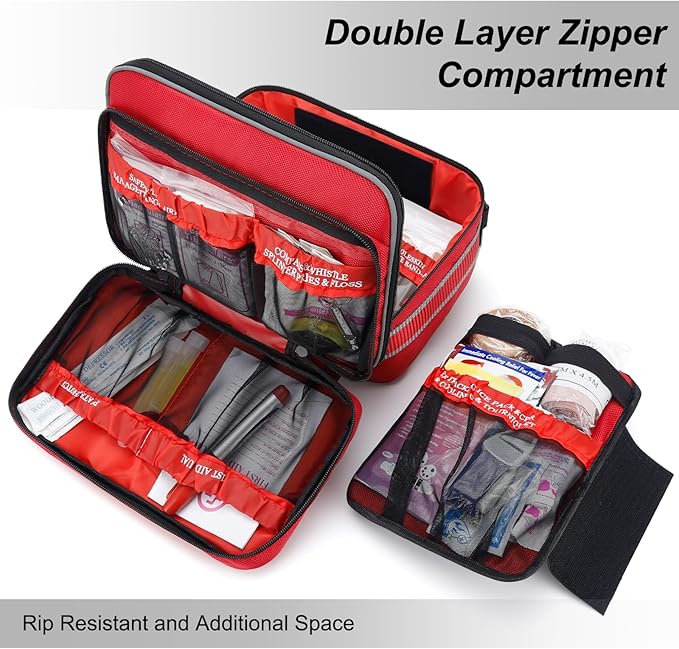 GEVOKE Professional 500 Piece Emergency First Aid Kit for Home, Car, Travel, Camping, Truck, Hiking, Sports, Office, Vehicle & Outdoor Emergencies - Emergency Medical Kit, Large First Aid Kit Survival | Comprehensive Contents Large Medical Kit for Trav...