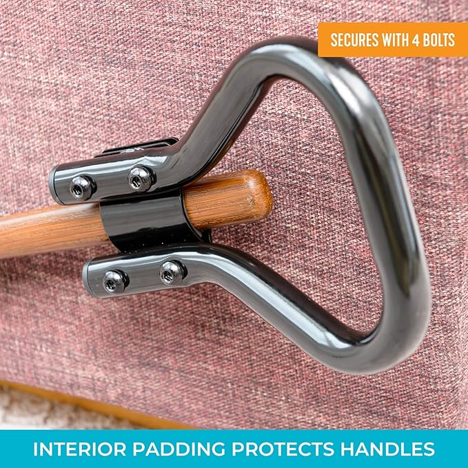 Stander Recliner Lever Extender, Oversized Grip Handle Adapter for Adults, Seniors, and Elderly, Extension Handle with Large Ergonomic Curve Grab Bar, Compatible with Wooden Recliner Handles - Black
