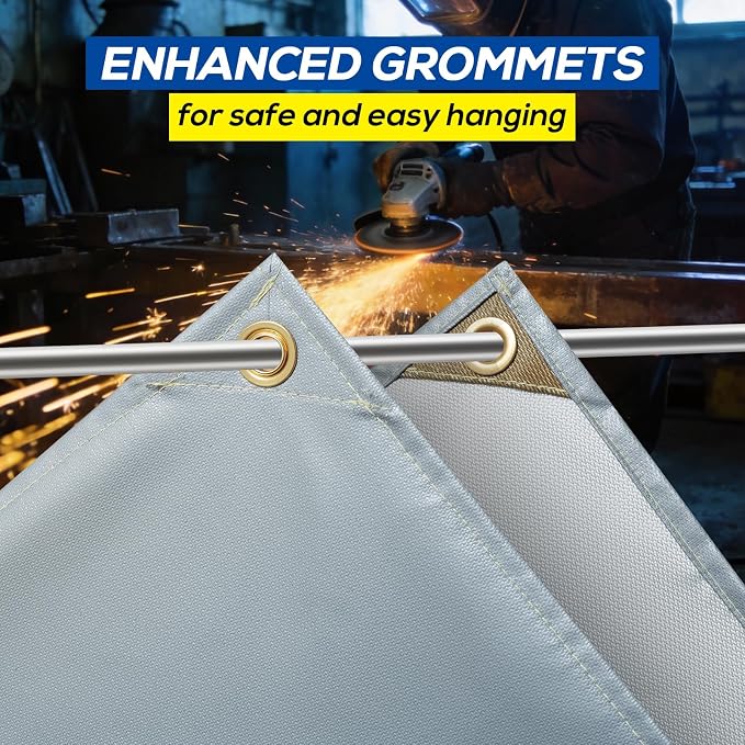 PAWBOSE 6x8ft Welding Blanket, Silicone Coated Fiberglass Fire Blanket for Welding & Cutting - Heavy Duty Fireproof Protection with Storage/Carry Bag for Indoor & Outdoor Use