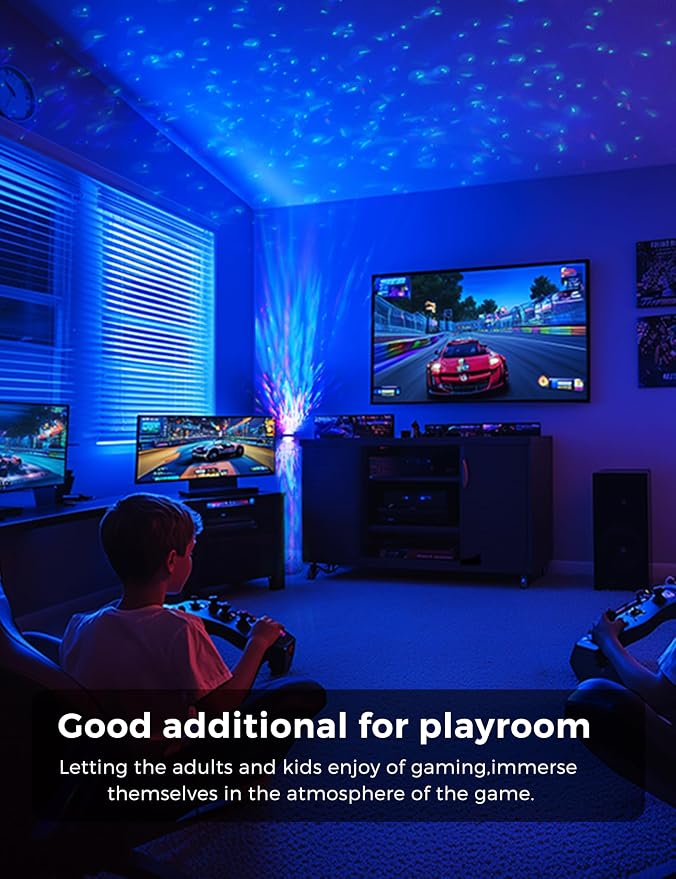 L LOHAS LED Night Light,Night Light for Kids with Dusk to Dawn Sensor | 9 Color Changing, Star Projector Galaxy Nightlight for Playroom Home Decor Party Christmas Birthday Gifts, 2 Pack