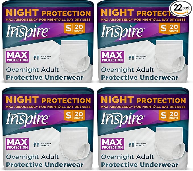 Inspire Adult Diapers Women or Men - MAX Absorbency | Our Most Absorbent and Dry, Incontinence Underwear for Women or Men | Leak Proof Diaper Overnight or Daytime for Heavy