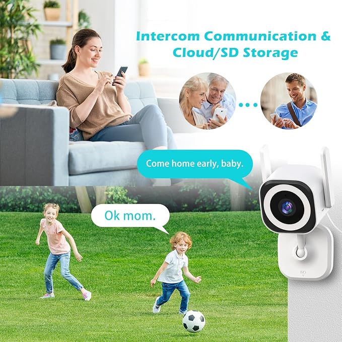 5G Outdoor/Indoor Camera for Home Security, 2K Baby Monitor Cameras for Bedroom/Elder/Dog/Pet Security Camera,3X Zoom, IP66 Waterproof,Night Vision, Two-Way Talk, SD/Cloud-2Pack