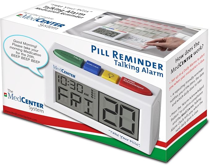Digital Talking Medication Alarm Clock for Seniors