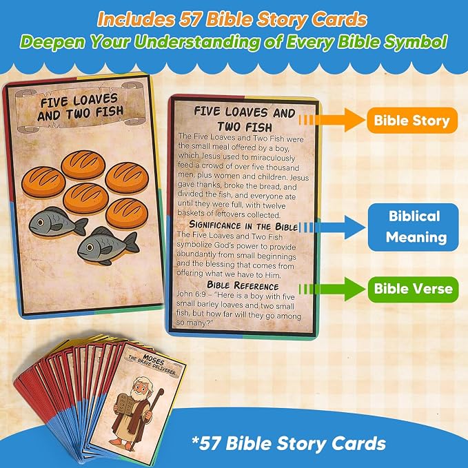 Garybank Bible Spot the Same Games for Seniors, Dementia Activity Kit with Large Visual Matching Cards & Story Cards, Easy Cognitive Game for Dementia Patients, Brain Training Gifts for Elderly