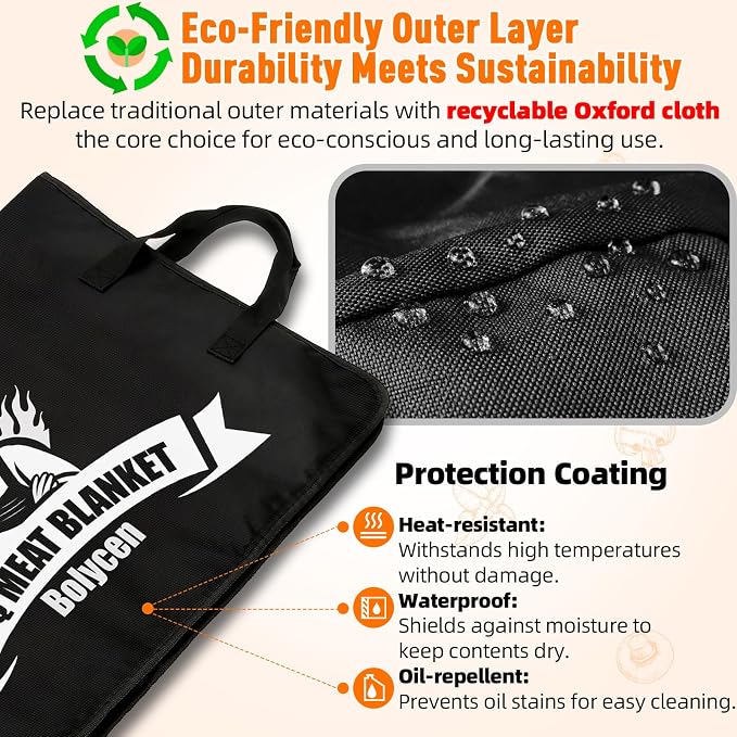 Upgraded BBQ Blanket for Resting Meat - Air Fryer Kitchen Camping Baking Party Essential -Smoker Accessories Brisket Blanket - Insulated Meat Resting Bag with Wide Mouth for Steak/ Pork Shoulder/ Turkey - Birthday Anniversary BBQ Accessories Grilling G...