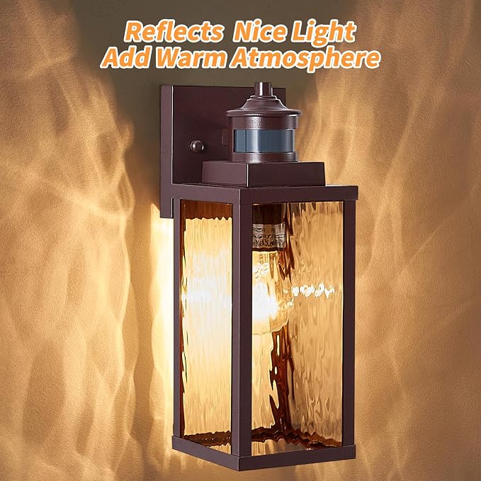 2 Pack Bronze Motion Sensor Outdoor Wall Lights,Updated Dusk to Dawn Outdoor Lighting, Exterior Light Fixtures Wall Mount,Waterproof Porch Light Outside Lights for House