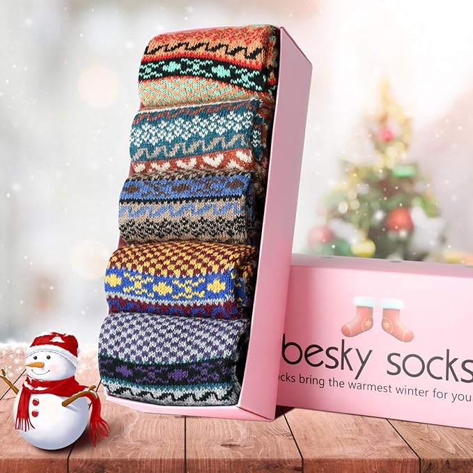besky Warm Socks for Women Cozy Fuzzy Winter Socks