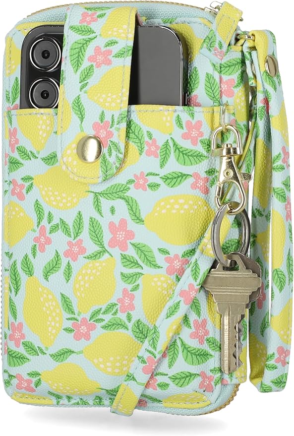 Mundi Jacqui RFID Crossbody Wallet for Women, Vegan Leather Small Travel Handbag with Phone Holder, Compact Organizer with Card Slots and Adjustable Strap, Vacation Purse in