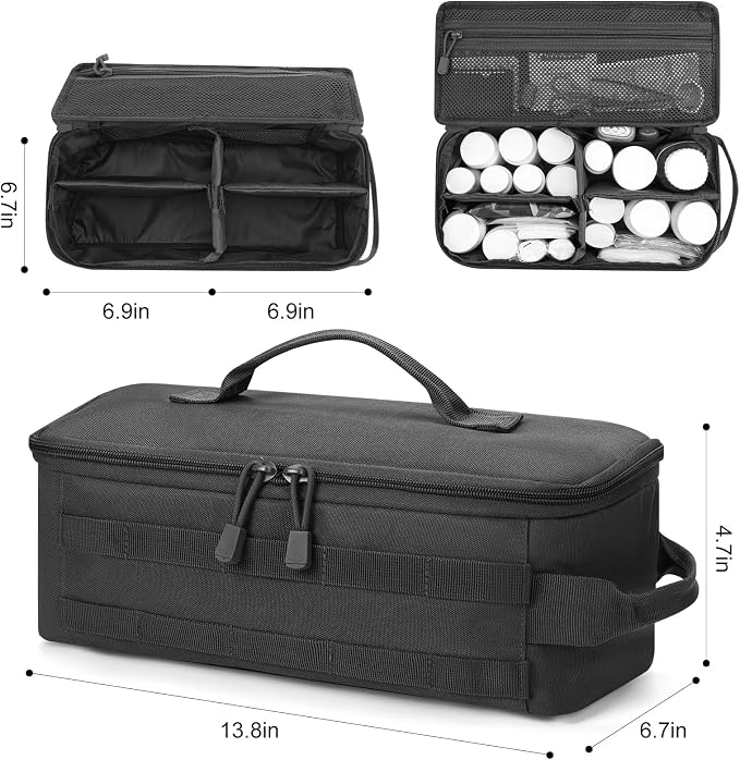 Travel Medicine Bag,Medication Pill Bottle Organizer Empty Case | Medicine Bag For Traveling,Hold Large Pill Bottles,Empty First Aid Bag
