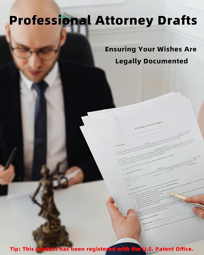 2026 Last Will and Testament Kit (3-Pack) – DIY Estate Planning Forms, Lawyer-Prepared Templates with Instructions & Security Envelopes – Valid in All 50 States