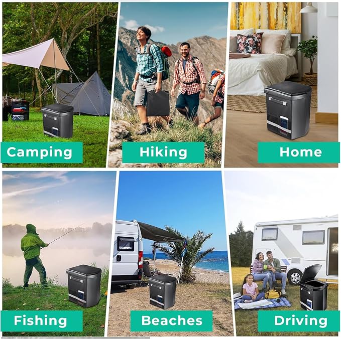 Sckee 2026 Upgraded XL Portable Toilet for Adults,Tall Camping Toilet with Lid and Convenient Carry Bag, Portable Potty for Camping, Hiking, Car Travel,Truck, RV, Boating, Road Trips, Beach