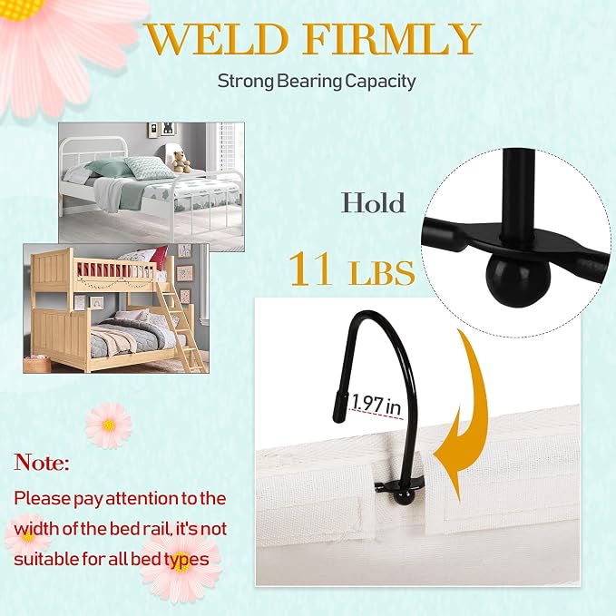 Bedside Caddy Bedside Storage Bag for Headboards/Bunk Bed | Hanging Bed Caddy with Hooks fits Bunk bed Hospital Beds Dorm Bed Rails, Essentials for Phones, Books, Remotes, Water Bottles
